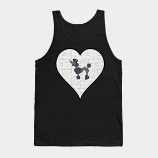 Poodle Heart Jigsaw Pieces Design - Gift for Poodle Black Lovers Tank Top